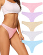 voenxe Seamless Women Underwear Thongs,No Show Ladies Workout Thong,5 Pack