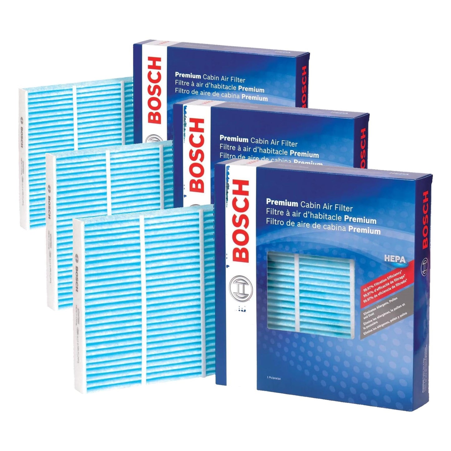 BOSCH 6055C HEPA Cabin Air Filter - 3 Layer Protection For A Healthier Ride