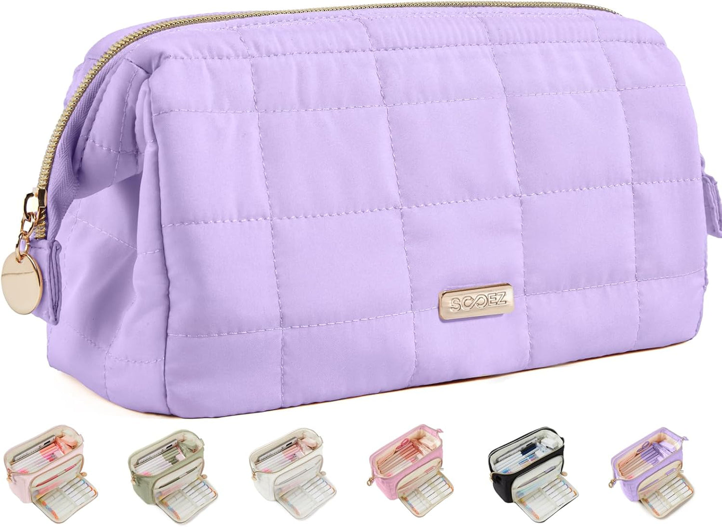 Sooez Large Pencil Case Pouch, Soft Pencil Bag with Zipper, Pen Bag