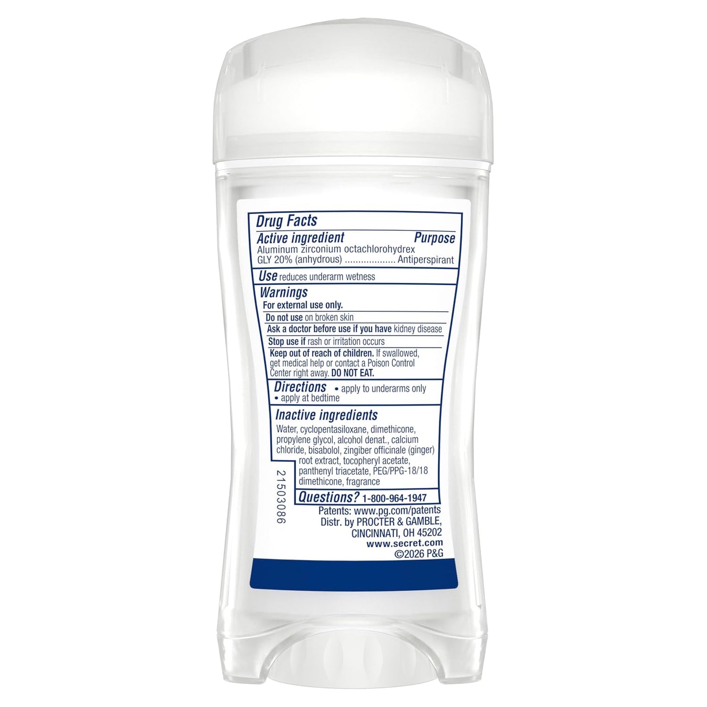 Secret Clinical Strength 100HR Sweat & Odor, Clear Gel Antiperspirant Deodorant for Women, 3X Stress Protection with Hyaluronic Acid, PH Balancing Minerals, Clear Lavender Scent, 2.6 oz