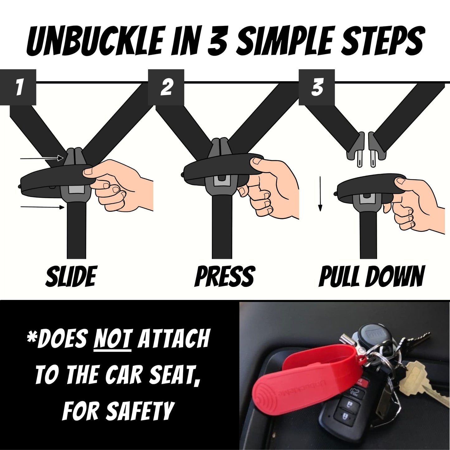 UnbuckleMe Car Seat Buckle Release Tool - Easy Opener Aid for Arthritis, Long Nails, Older Kids - Button Pusher for Infant, Toddler, Convertible 5 pt Harness car Seats - As Seen on Shark Tank (Aqua)