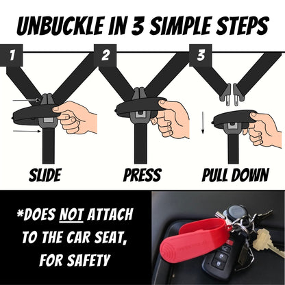 UnbuckleMe Car Seat Buckle Release Tool - Easy Opener Aid for Arthritis, Long Nails, Older Kids - Button Pusher for Infant, Toddler, Convertible 5 pt Harness car Seats - As Seen on Shark Tank (Aqua)