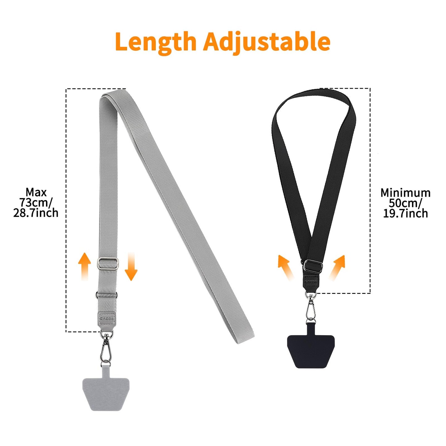 CACOE Phone Lanyard, Black+Dark Blue, 2 Pcs