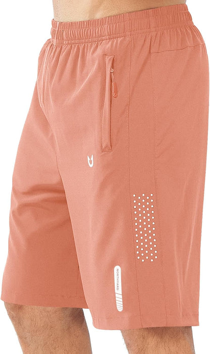 NORTHYARD Men's Athletic Running Shorts Gym Workout 7"/9"/5" Zipper Pockets
