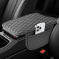 Amiss Car Center Console Cover, Upgraded Leather Car Armrest Cushion with 2 Storage Pockets, Universal Waterproof Cushion Pad, Non-Slip Car Interior Accessories, Fits Most Sedans SUVs Trucks (Black)