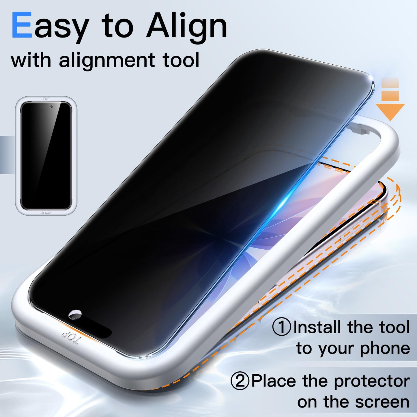 JETech Privacy Screen Protector for iPhone 17 Pro Max, 2-Pack