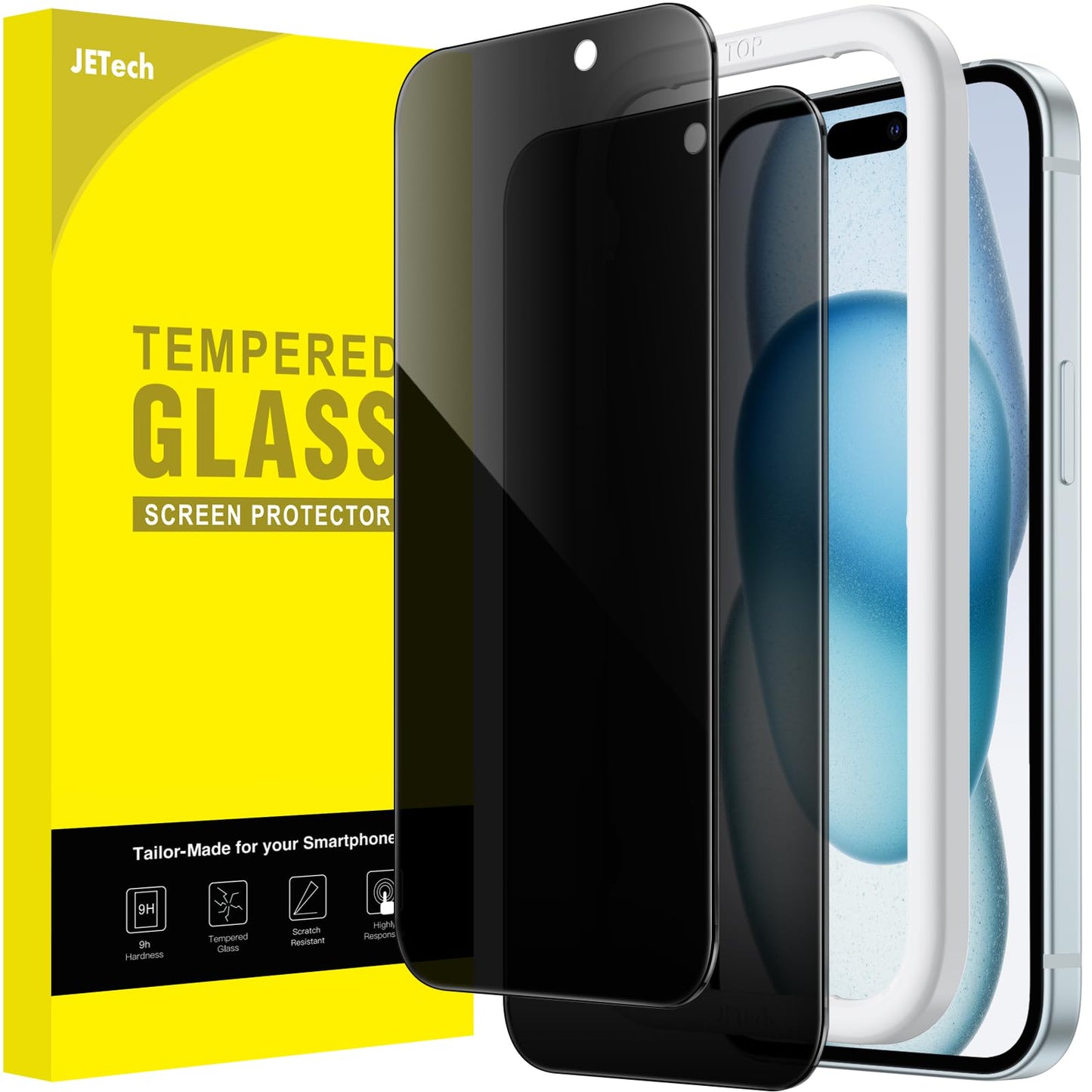 JETech Privacy Screen Protector for iPhone 17 Pro Max, 2-Pack