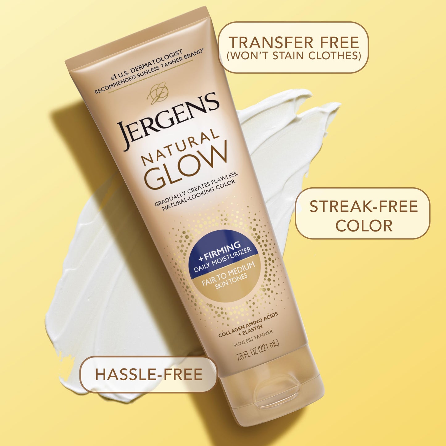 Jergens Natural Glow + Firming Daily Moisturizer Medium to Tan Skin Tones 7.5oz