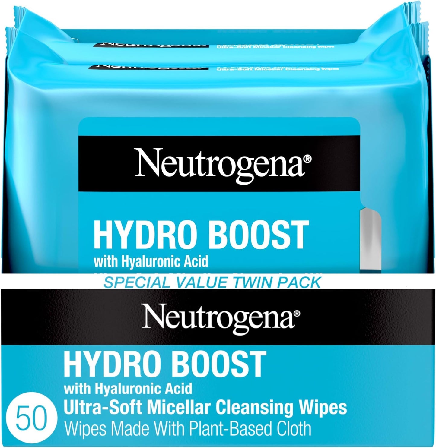 Neutrogena Hydro Boost Cleansing Wipes Makeup Remover, 25 Ct