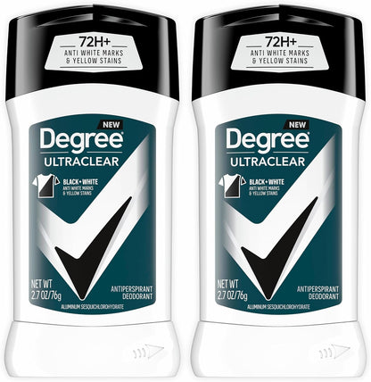 Degree Men UltraClear Antiperspirant Black+White Sweat & 2 Count 2.7 oz