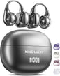 King Lucky Clip-On Earbuds Gen 3, Open-Ear Wireless Bluetooth 6.0 Headphones with Mic, Secure Fit for Small Ears & Glasses Wearers, 50H Playtime, ENC, IPX5 Waterproof Sport Ear Buds (Purple)