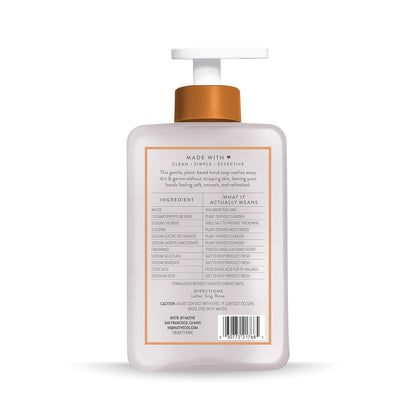 Native Liquid Hand Soap, Toasted Vanilla & Honey Scent, Non-Drying Formula for Soft, Smooth Hands, Made with Plant-Based Cleansers, Sulfate & Paraben Free, 13 oz Bottle