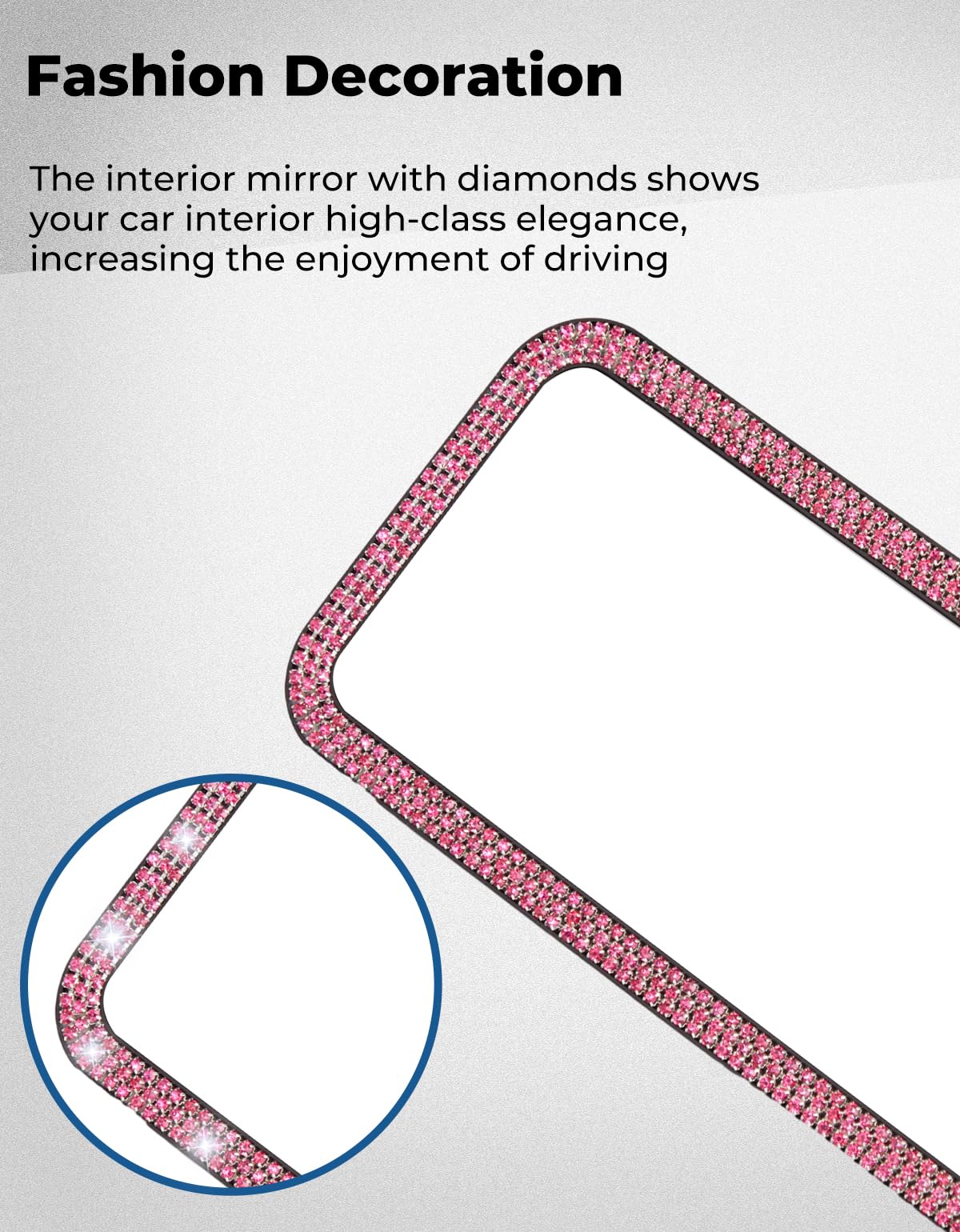JOYTUTUS Rear View Mirror, Universal 12 Inch Panoramic Convex Rearview Interior Clip-on Wide Angle Mirror to Reduce Blind Spot Effectively for Car SUV Trucks - Blue