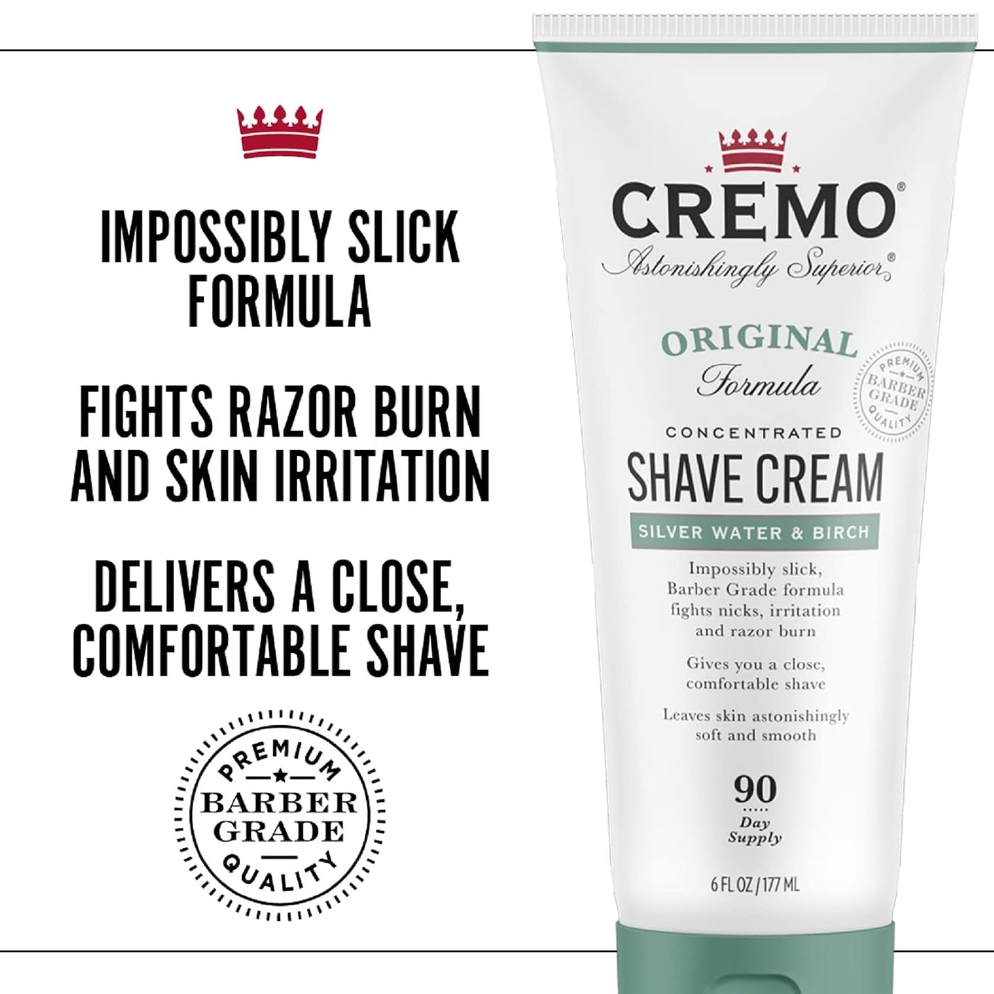 Cremo Shaving Cream for Men, Cooling, 6 Fl Oz