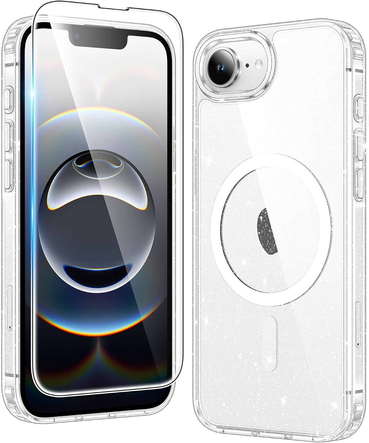 FNTCASE for iPhone 17 Pro Case Clear Magnetic with Screen Protector