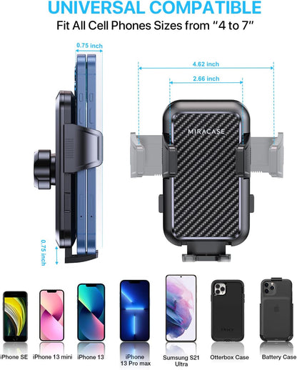 Miracase for MagSafe Car Mount[3800gf Strong Magnet & 90+LBS Suction Base]Magnetic Phone Holders for Your Car, 360° Adjustable Dashboard &Windshield Mount with Adhesive Suction Cup for All Smartphones