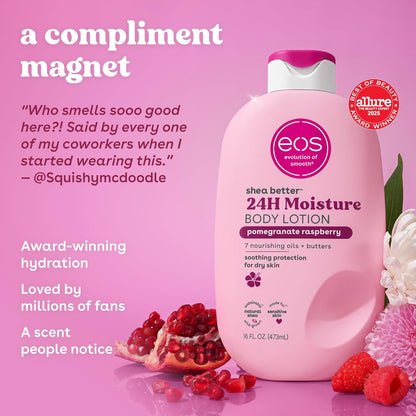 eos Shea Better 24H Moisture Body Lotion- Jasmine Peach, 16 fl oz