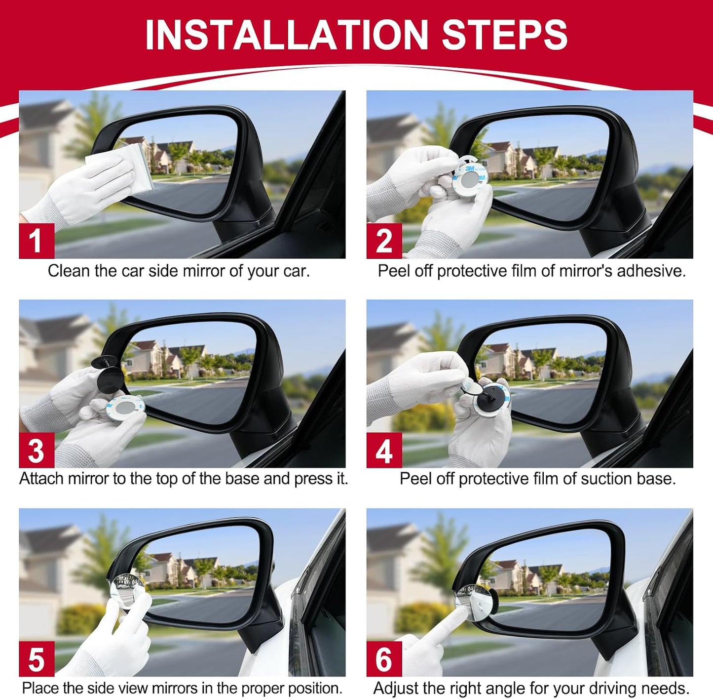 LivTee Blind Spot Car Mirror, HD Glass Frameless Convex Side Mirror Blindspot, Wide Angle Rear View Mirrors for SUVs, Trucks and RVs - Car Accessories