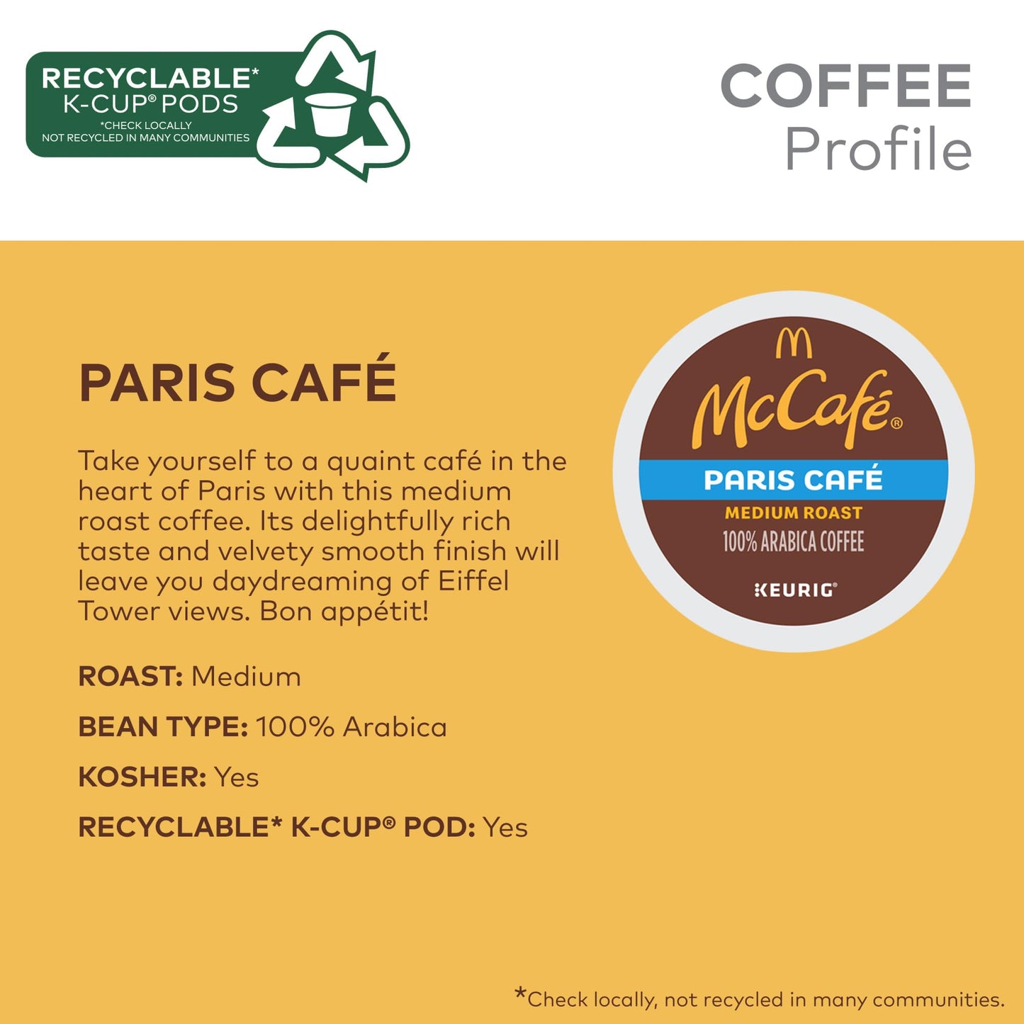 McCafe Premium Roast Coffee, Single Serve Keurig K-Cup Pods, Medium Roast, 84 Count