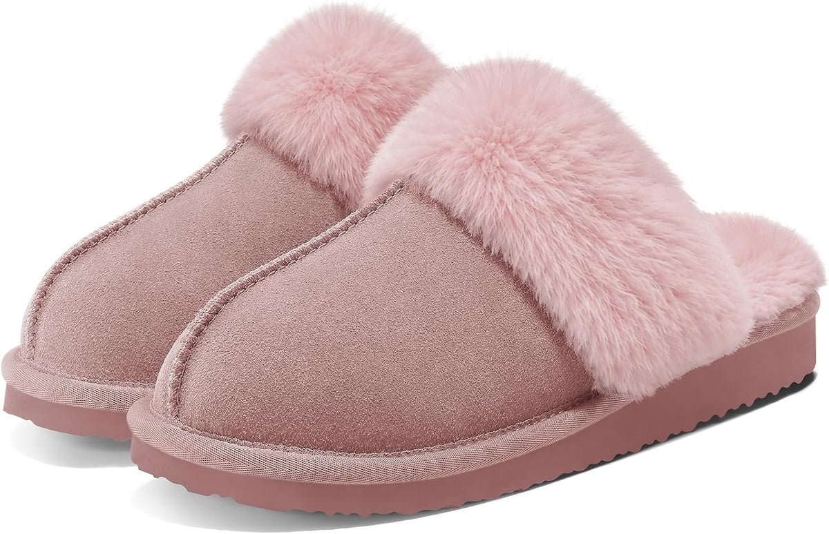 Litfun Fuzzy Slippers for Women Memory Foam Indoor House Shoes