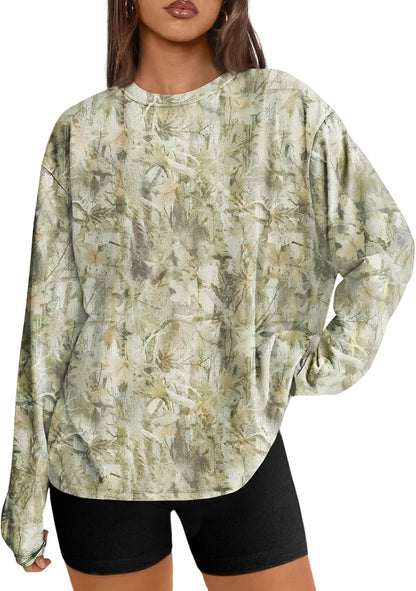 Trendy Queen Womens Oversized Long Sleeve Shirts Fall Tops 2026 Basic Tees