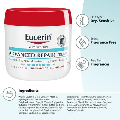 Eucerin Advanced Repair Lotion, Urea Enriched, 16.9 FL OZ