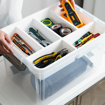 Citylife 6Qt 4Packs Clear Craft Organizers and Storage BOX, Sensory Bins