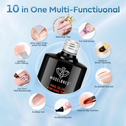 modelones Gel Top Base Coat Set 15ml 2026 Upgrade No Wipe Super Shine