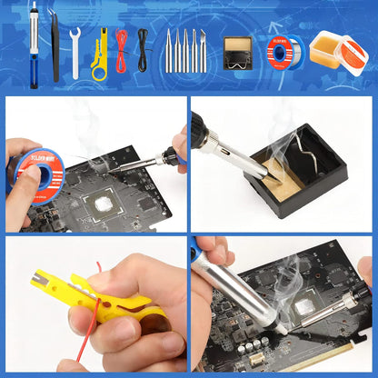 Soldering Iron, 60W 110V Adjustable Temperature Soldering Iron Pen, Portable Welding Tool, Fast Heating, for Electronic Repair, Jewelry, DIY