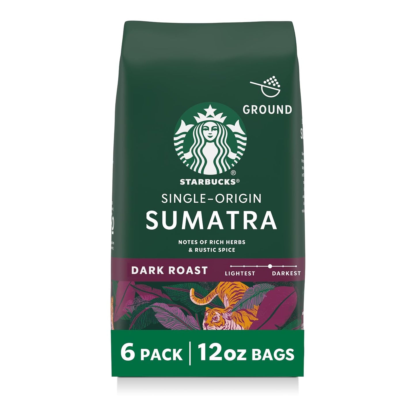 Starbucks Ground Coffee, Dark Roast Coffee, Italian Roast, 100% Arabica, 1 bag (18 oz)