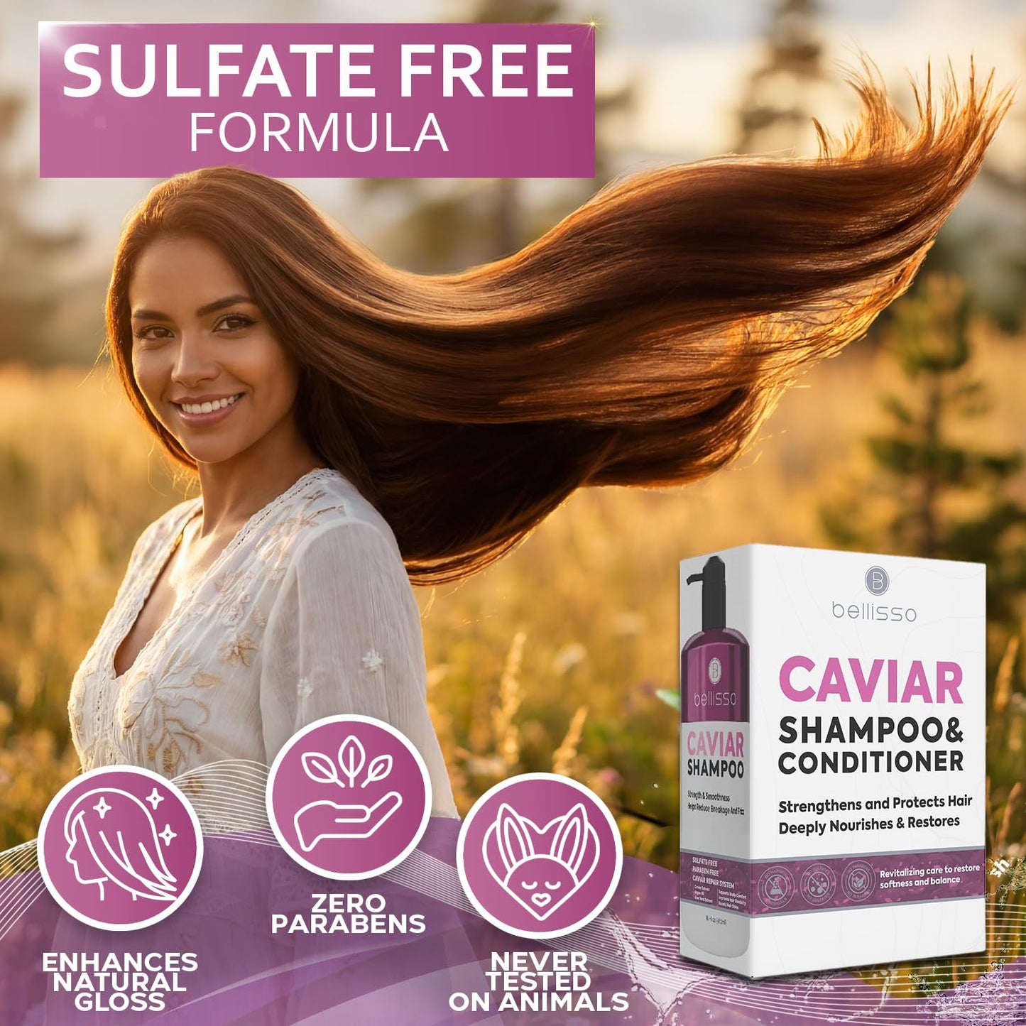 Caffeine Shampoo and Conditioner Set - Volumizing Products for Women and Men - Thickening, Volume Boosting Formula for Thinning and Fine Hair - Sulfate Free, No Parabens - Hydrating, Salon Grade
