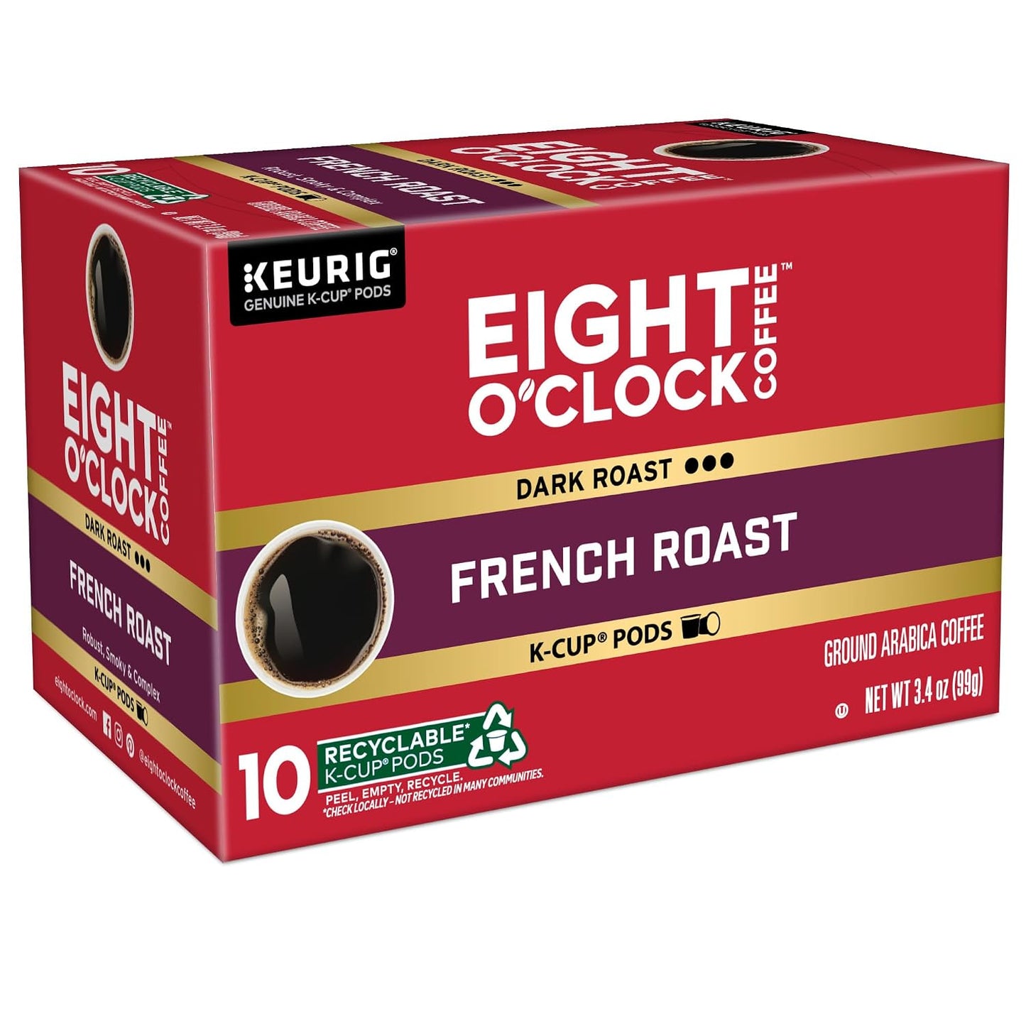 Eight O'Clock Coffee Hazelnut, Single-Serve Keurig K-Cup Pods, Flavored Medium Roast Coffee Pods, 96 Count