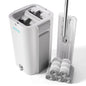 JOYMOOP Wall Mop and Bucket Set, Hands-Free Flat Floor Mop with 3 Washable Microfiber Pads, Wet and Dry Use, Ideal for Home and Commercial Floor Cleaning