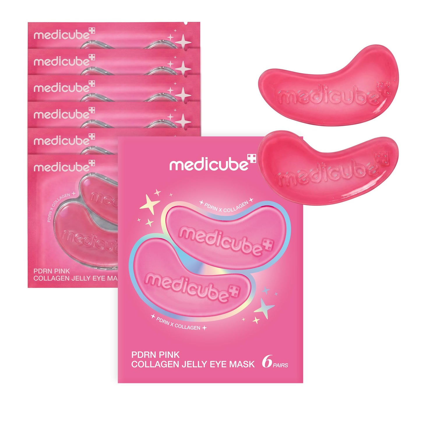 medicube Jelly Eye Mask PDRN Pink Collagen - Hydrogel Eye Patches, 50 Pairs