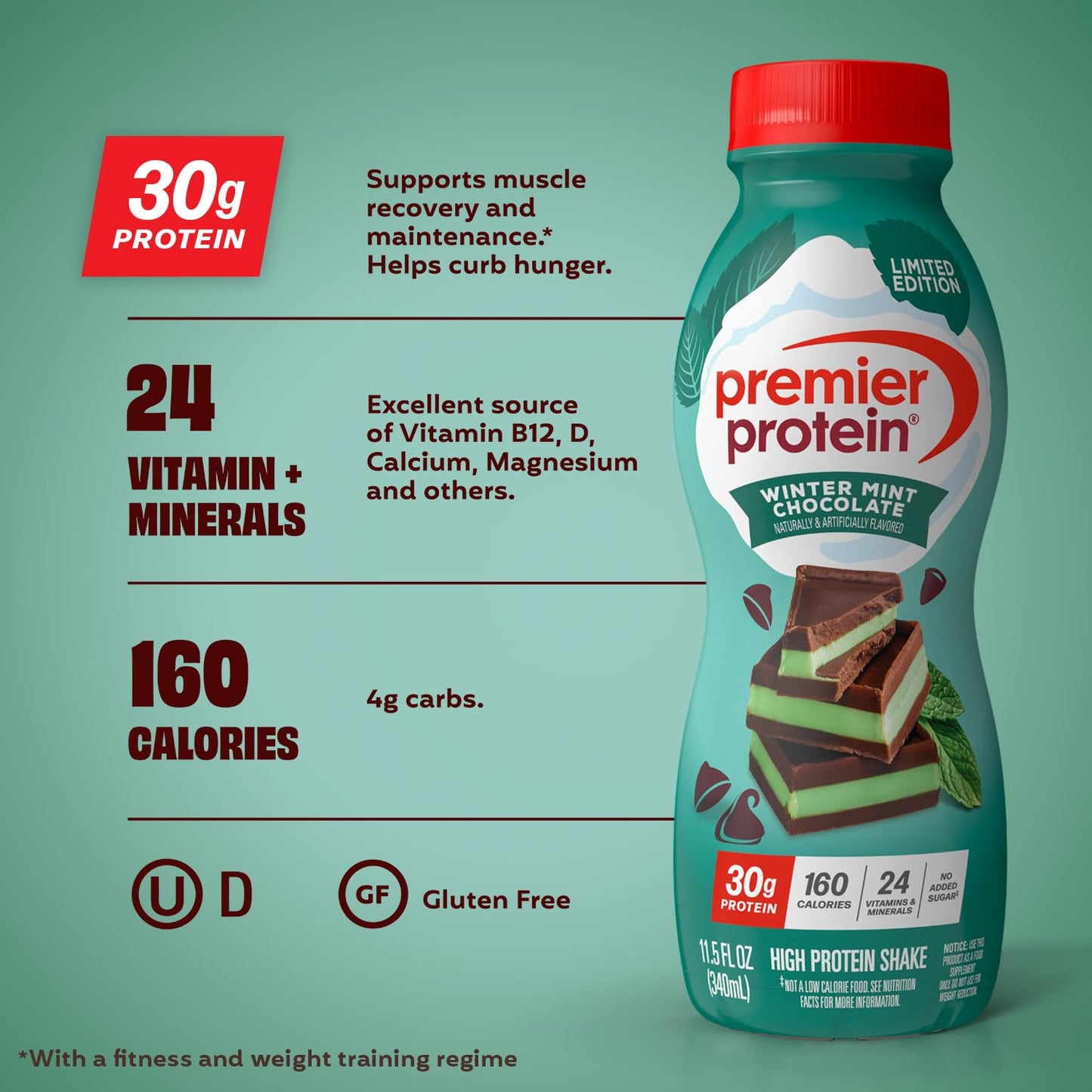 Premier Protein 30g High Protein Shake, Chocolate, 12 Pack
