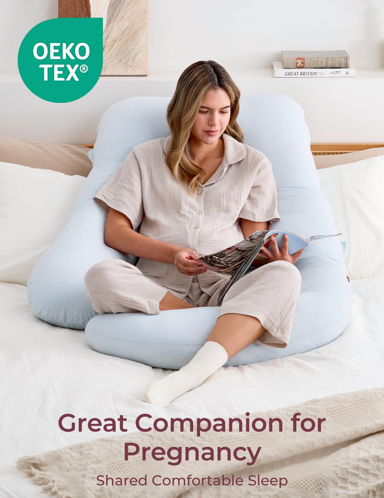 Momcozy Pregnancy Pillow for Sleeping - U Shaped Full Body Maternity Pillow