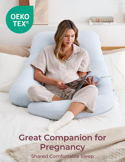Momcozy Pregnancy Pillow for Sleeping - U Shaped Full Body Maternity Pillow