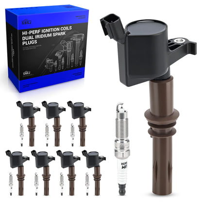 UF667 Ignition Coil & ILZFR6D11 Double Iridium Spark Plug for BMW 2.5-6.0L