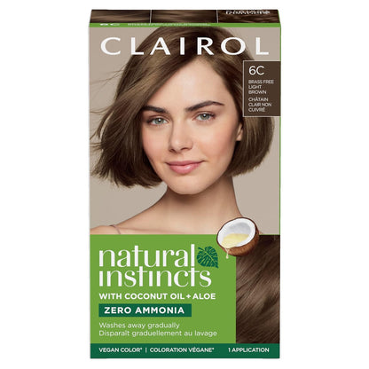 Clairol Natural Instincts Demi-Permanent Hair Dye, 4 Dark Brown | 1 Pack