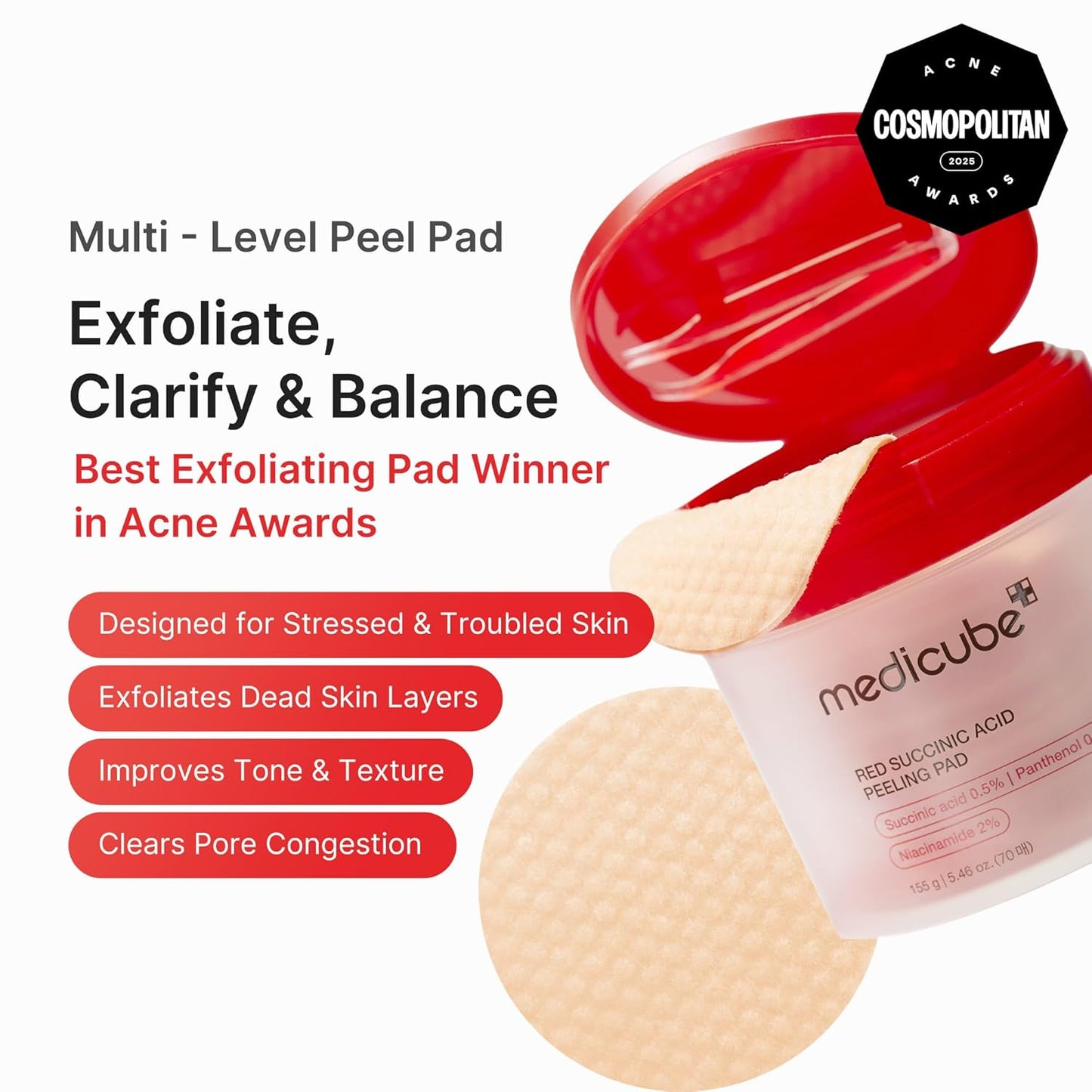 medicube Toner Pads Zero Pore Pad 2.0 for Exfoliation and Pore Care