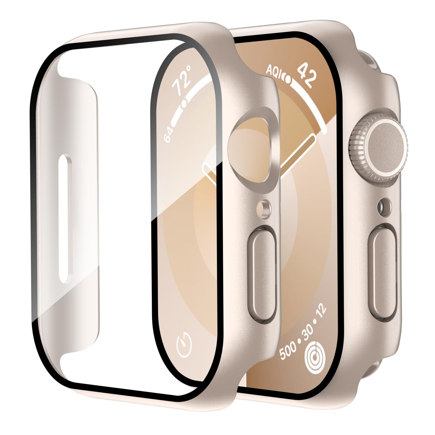 Smiling 2 Pack Case Compatible with Apple Watch SE 3 (2025)/ SE 2/ SE/Series 6/5/4 40mm with Tempered Glass Screen Protector, Hard PC Case Overall Protective Cover- 1 Blue+ 1 Transparent