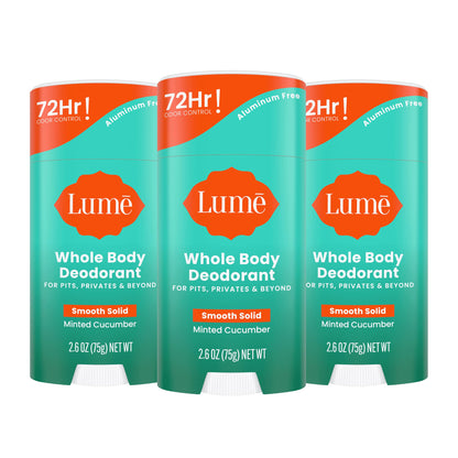 Lume Whole Body Deodorant - Solid Stick - 2.6 oz, 2 pk (Soft Powder)