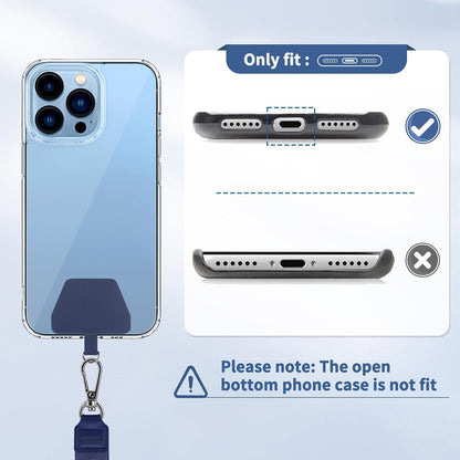 CACOE Phone Lanyard, Black+Dark Blue, 2 Pcs
