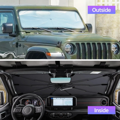 2026 Windshield Sun Shade Umbrella, Foldable Car Sunshade, 99% UV Block