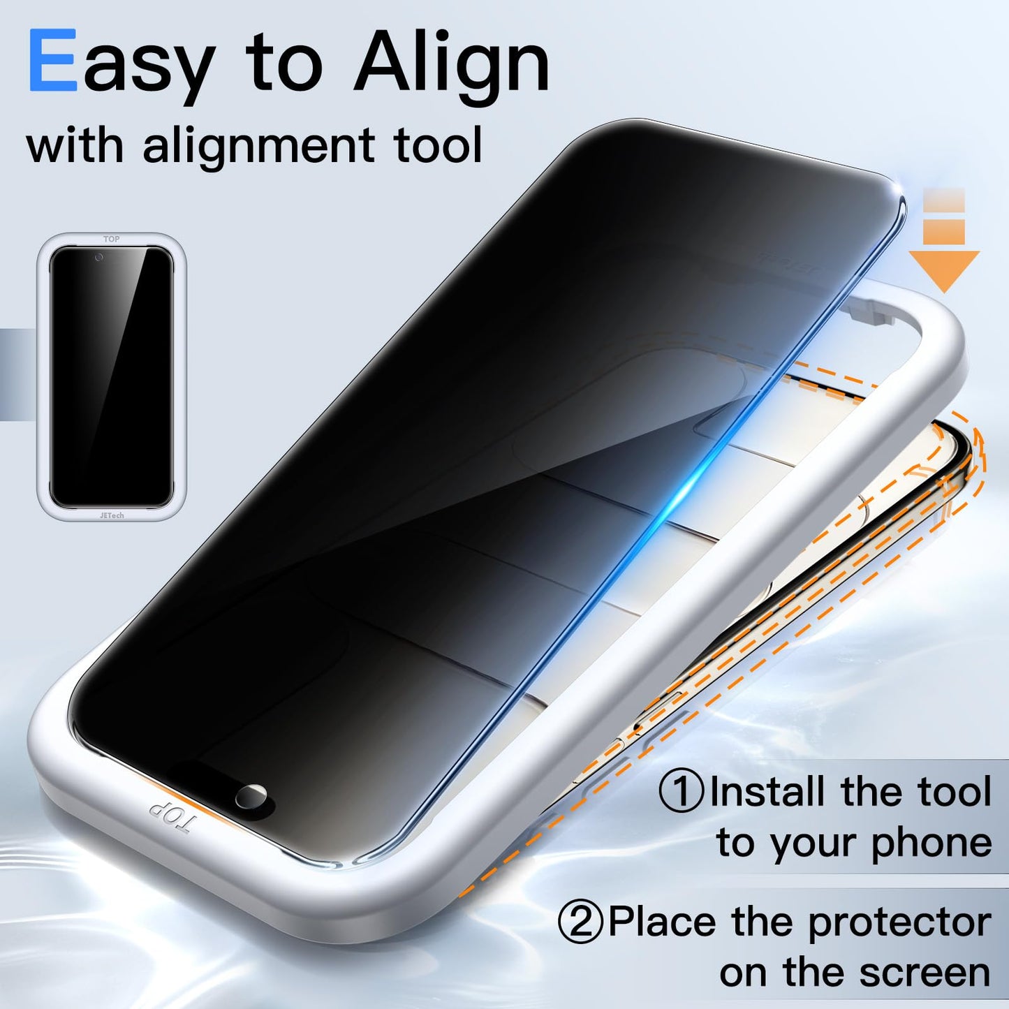 JETech Privacy Screen Protector for iPhone 17 Pro Max, 2-Pack