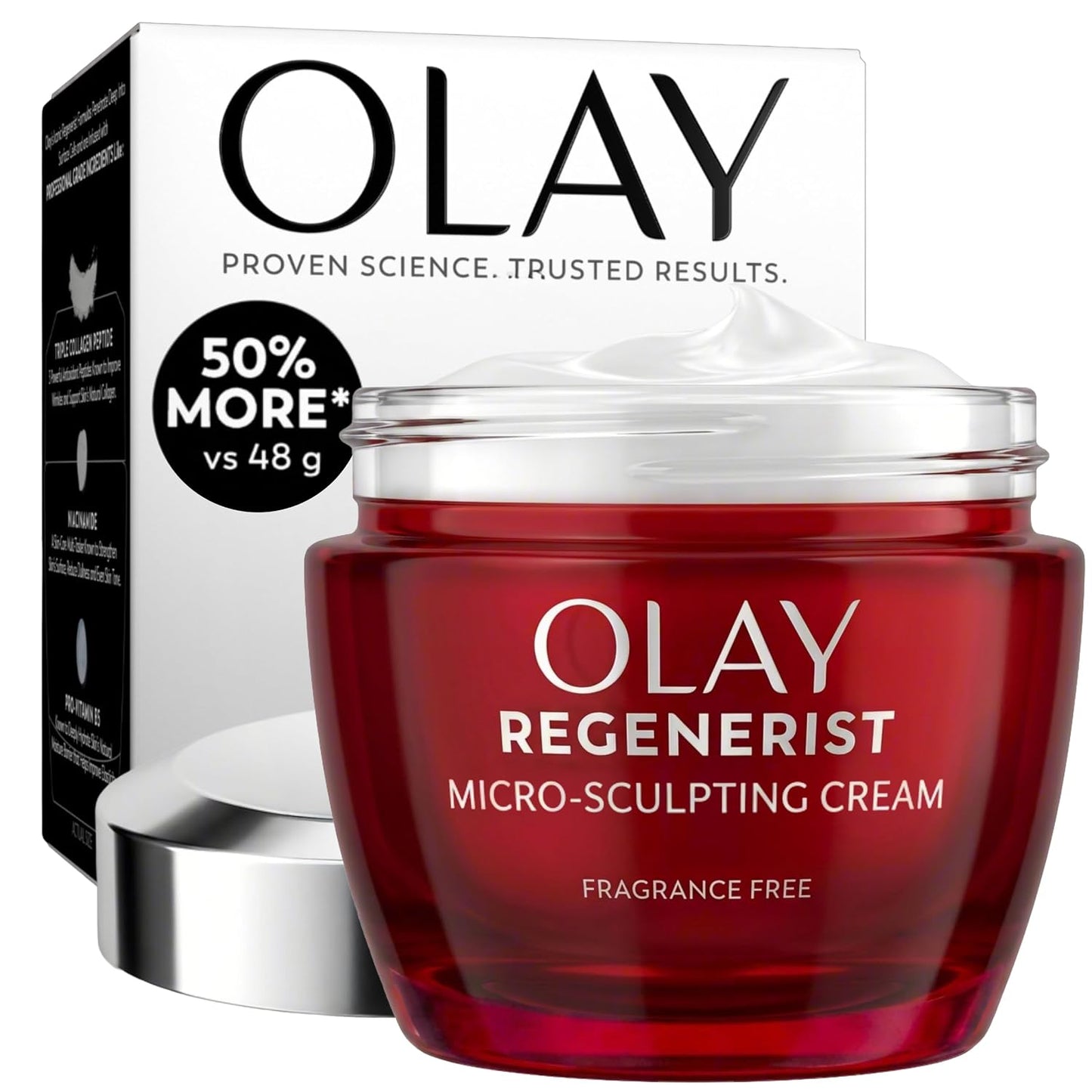 Olay Face Moisturizer, Regenerist Micro-Sculpting Facial Cream for Women - Anti-Aging, Anti-Wrinkle, Firming Skin Care - Triple Collagen Cream, Peptide Moisturizer, Hyaluronic Acid, Niacinamide, 1.7oz