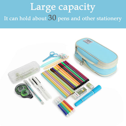FUXINGYAO Pencil Case, Multi- Slot Pencil Pouch, Portable Pencil Bag, Pen Case for& Office(Black)