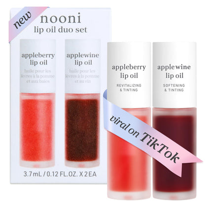 NOONI Korean Lip Oil - Applepeony - pH Color-Changing Plumping Lip Gloss