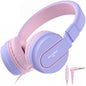 AILIHEN I35 Kids Headphones for School with Mic, 93dB Safe Volume, Orange