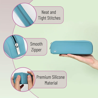 Mr. Pen- Silicone Pencil Case, Aesthetic Pencil Bag for Women, Makeup Pouch